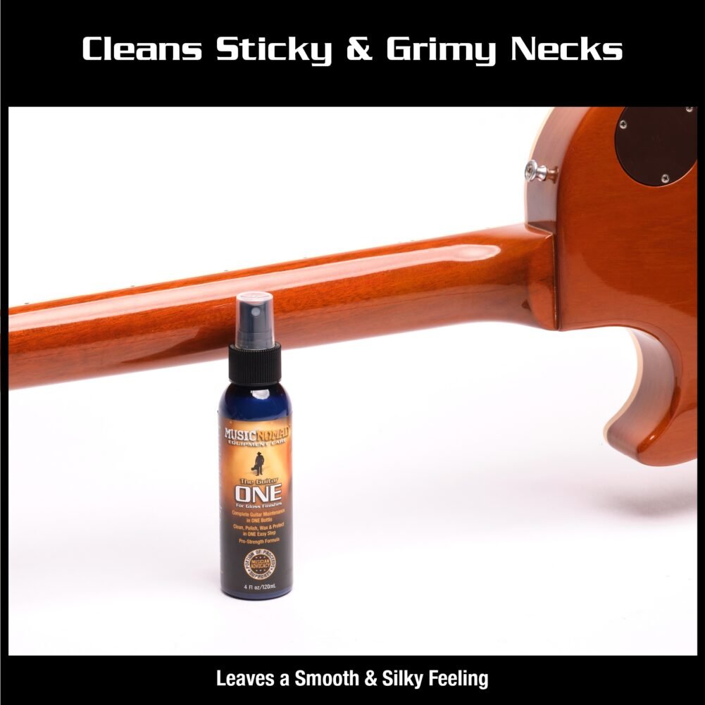 MN103: The Guitar ONE - All in 1 Cleaner, Polish, Wax for Gloss Finishes Cleans Sticky and Grimy Necks