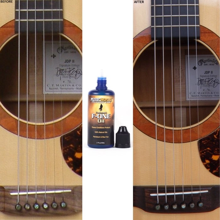 MN105: Fretboard F-ONE Oil - Cleaner & Conditioner Conditions Acoustic Guitar unfinished wood bridge