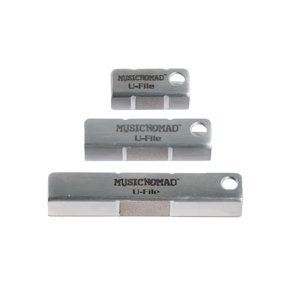 Fret Leveler - Diamond U-File for Leveling Single Guitar Frets - 3 Pack (1.25", 2", 3")