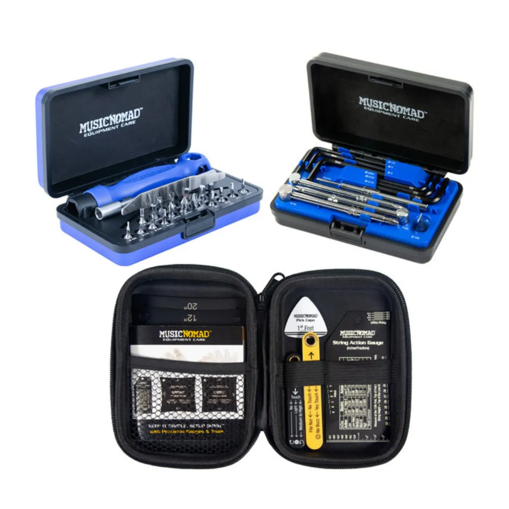 MN609: KEEP IT SIMPLE, SETUP (KISS)™ Starter Kit Bundle - 6 pc. Gauge Set, 26 pc. Guitar Tech Tool Set, 11 pc. Truss Rod Wrench Set KEEP IT SIMPLE, SETUP (KISS)™