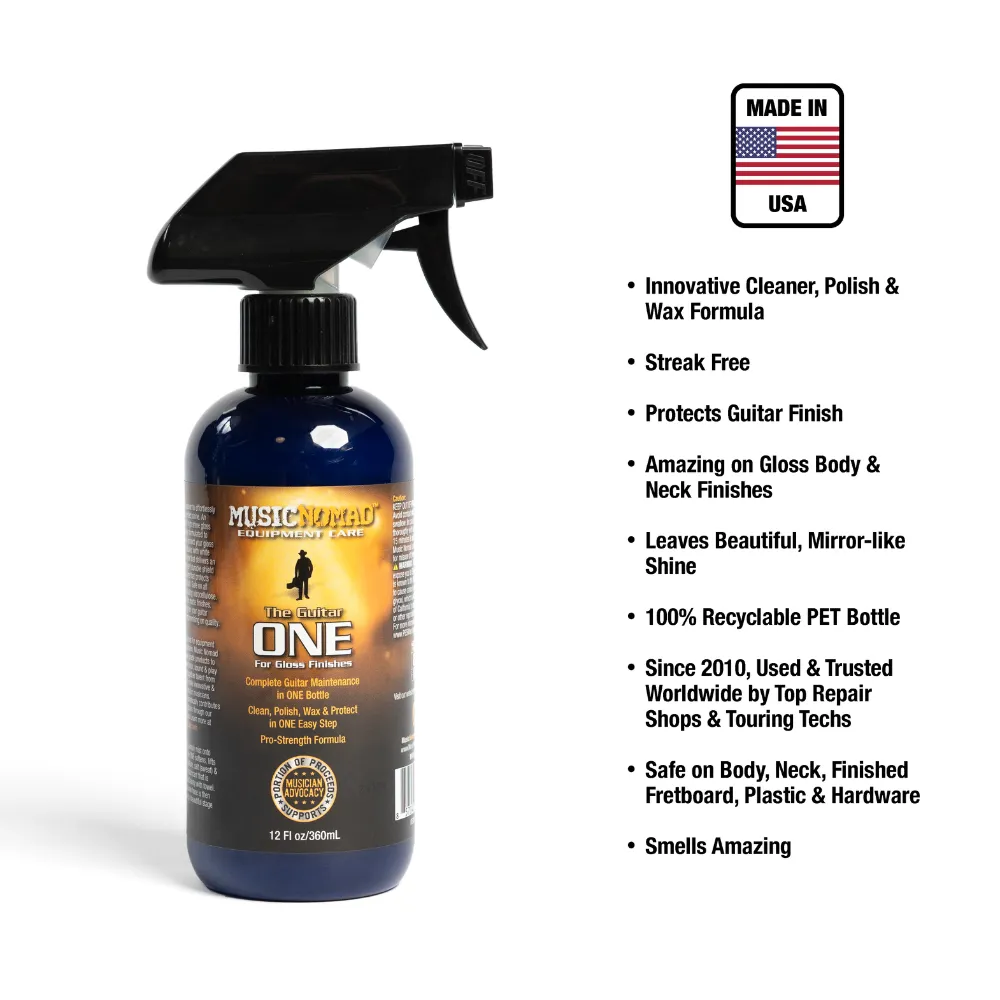 MN150: The Guitar One 12 oz.Tech Size - All in 1 Cleaner, Polish & Wax Made In USA