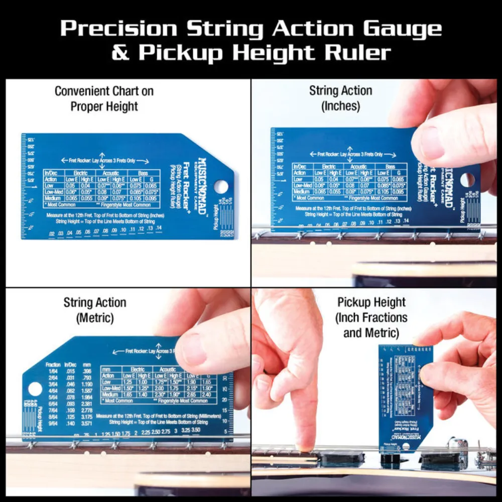 9 String Action Gauge and Pickup Height Ruler