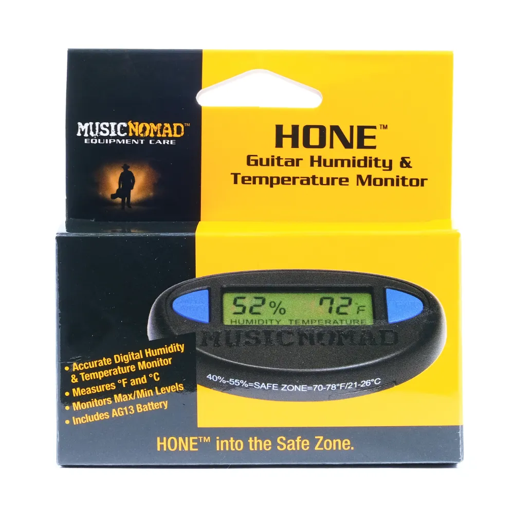 1 (1) MN312: HONE - Guitar Hygrometer - Humidity & Temperature Monitor HONE Retail Package