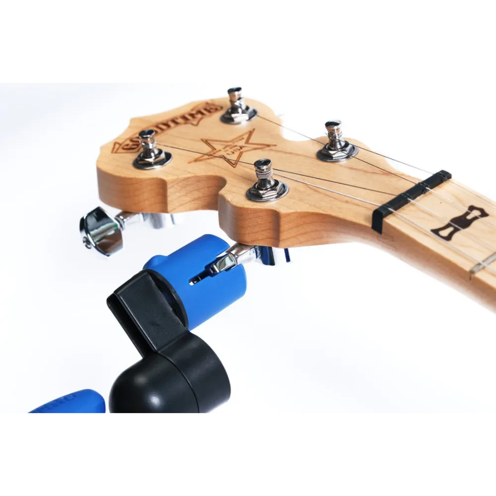 innovative rubber lined head smoothly & silently slips over banjo tuning pegs