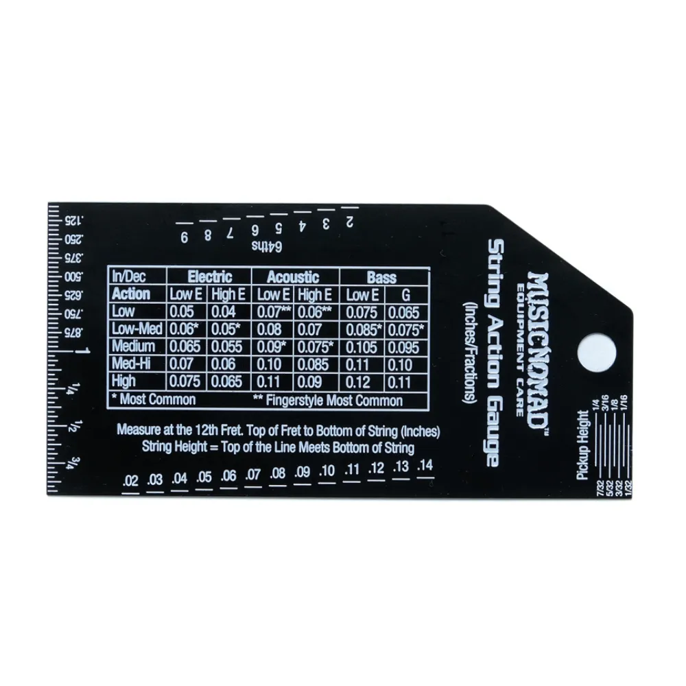 string action gauge with chart in inches