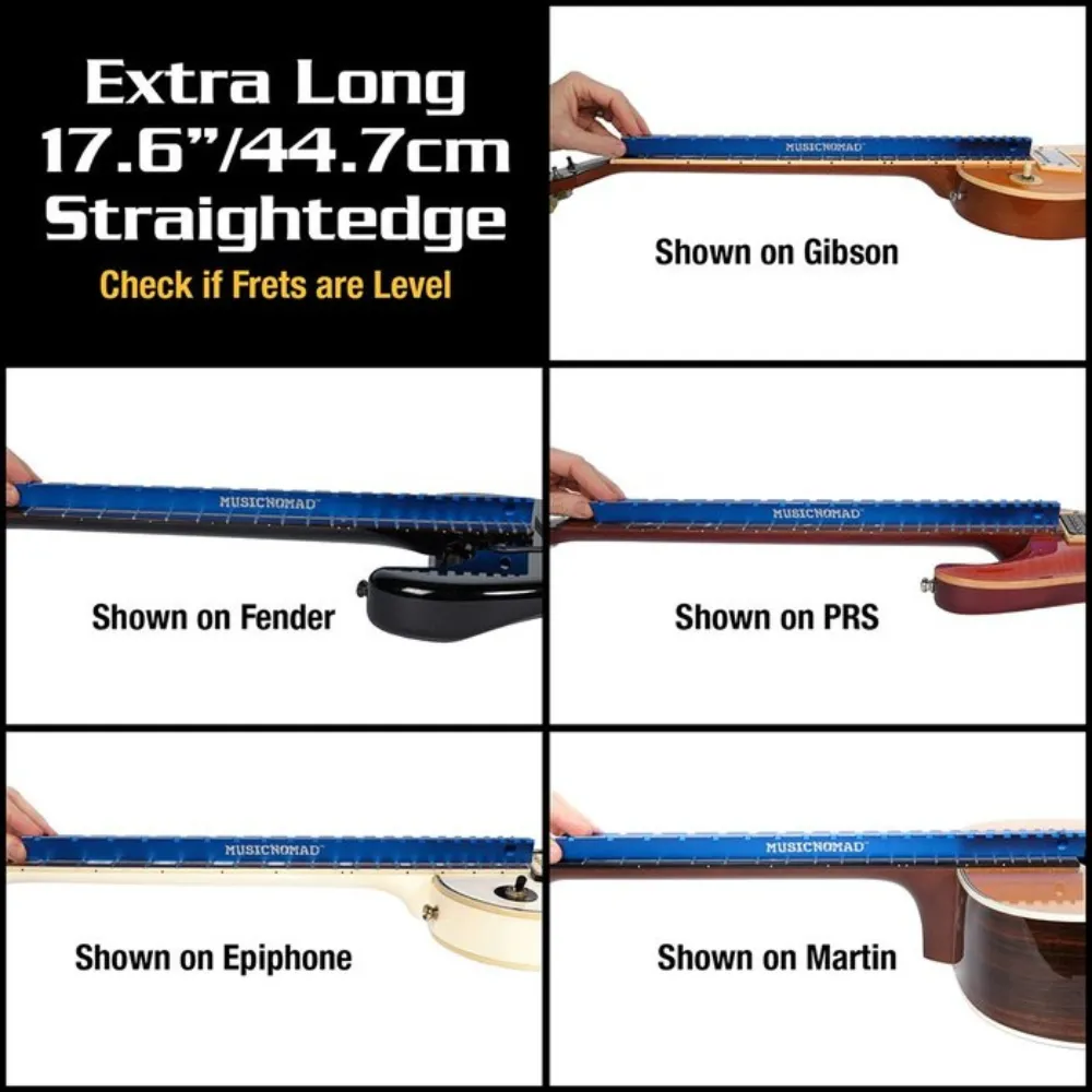 Tri-Beam 3 'n 1 Dual Notched Straightedge & Precision Straightedge for Acoustic and Electric Guitars