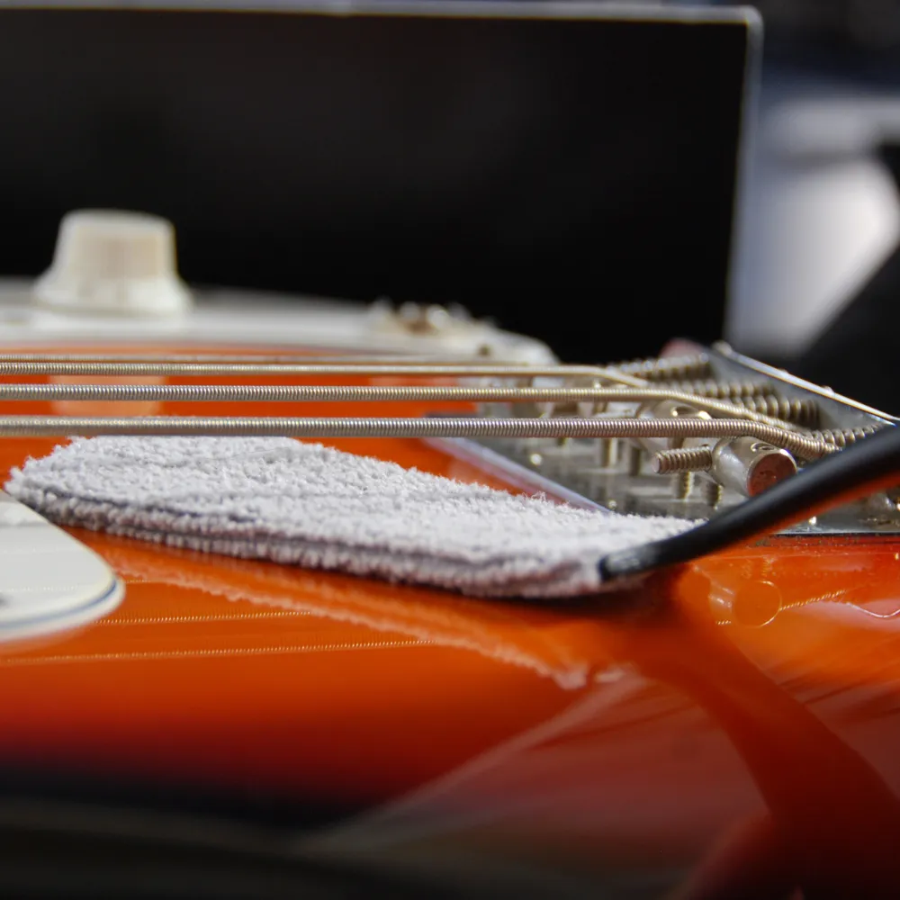 Great for cleaning under strings on bass