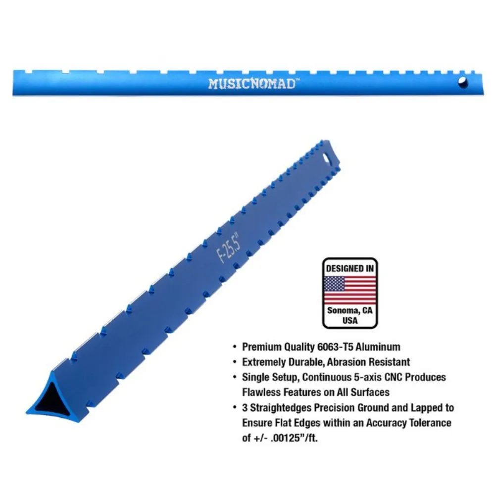 Tri-Beam 3 'n 1 Dual Notched Straightedge & Precision Straightedge for Acoustic and Electric Guitars