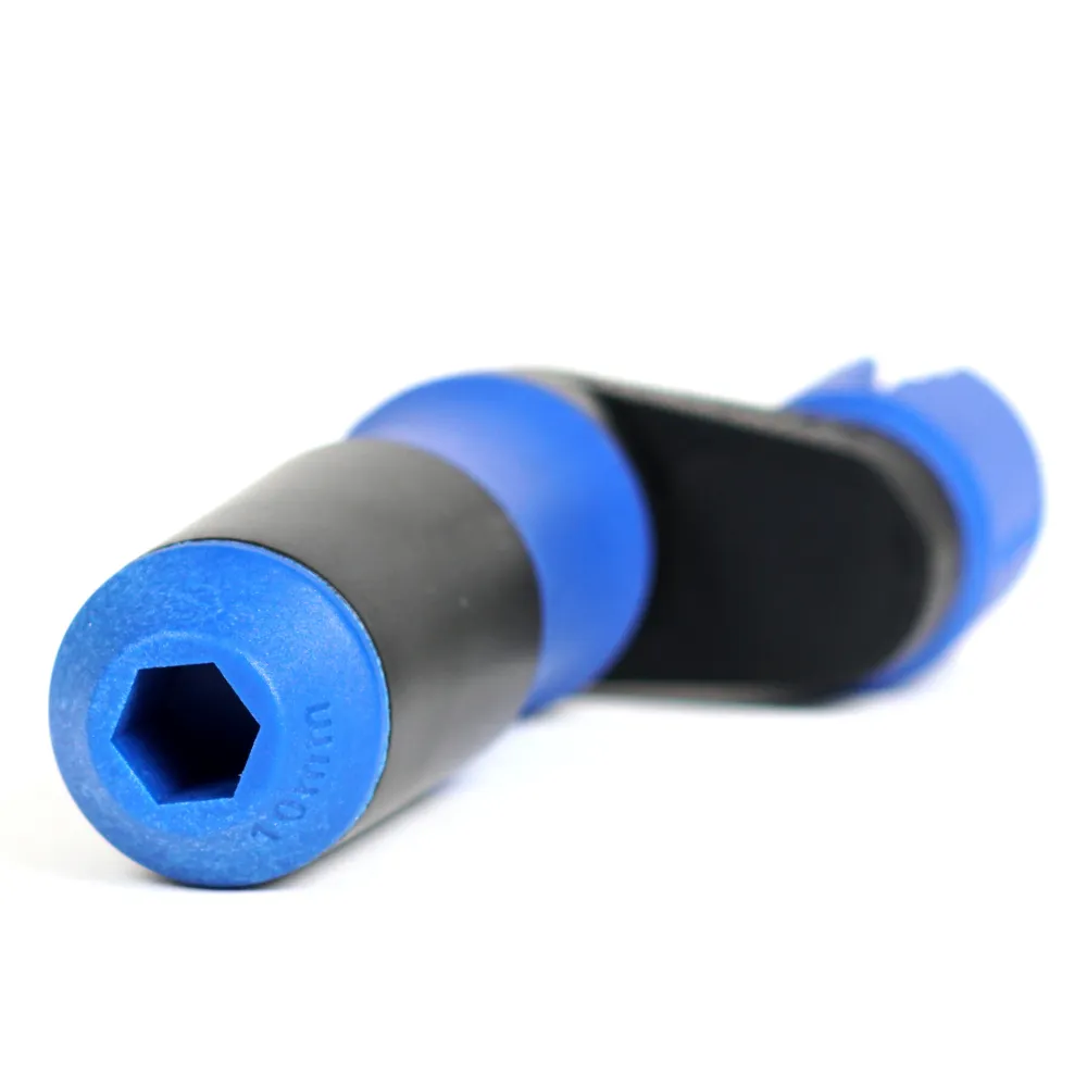 10mm wrench on bottom of handle